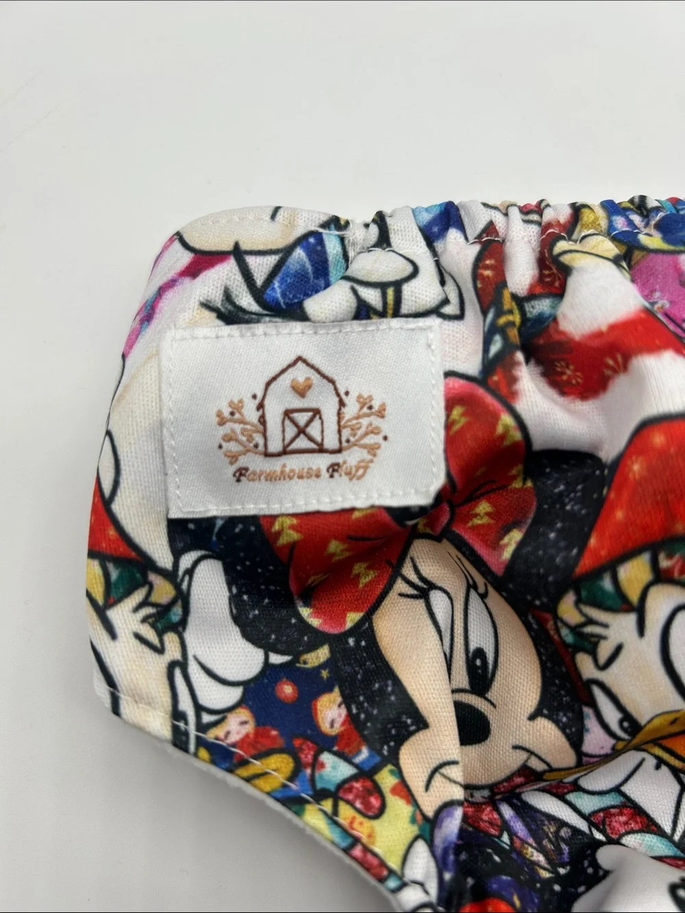Farmhouse Fluff Disney Themed Christmas Mickey Cloth Diaper One size